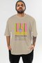 Pina Colada Cocktail Front Printed Beige Oversize T-Shirt Men Women Cotton Crew Neck Tshirt