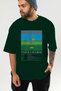 Tequila Sunrise Cocktail Front Printed Green Oversize T-Shirt Men Women Cotton Crew Neck T-Shirt - 6
