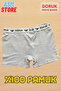 Men's Boxers 6 Pack 100% Cotton Combed Cotton Suitable for Daily Use Grey-Black - 4