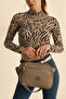 Women's Crinkle Fabric Quilted Shoulder and Hand Bag – 4 Compartments, Adjustable Strap, Lined Model - 2
