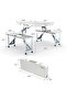 4Ft Folding Camping Picnic Table with Seats/Umbrella Hole - 265 lbs Support - 6
