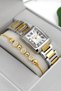 Steel Cord Steel Case Women Wrist Watch, 3 Atm Waterproof Silver-Gold Zmfer194 - 4