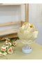 Set of 2 Butter Yellow-Eva Anemone Wireless Table Lamp - Bottom White & White Round Tray Set - 4