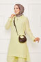 Half Zipper Detailed Double Suit Yellow - 2