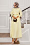 Side Tie Half Button Detailed Dress Yellow - 3