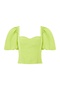 Islay Linen Puff Sleeve Crop Top - 4