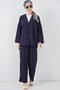 Women's Linen Kimono Double Set 6727 - Navy Blue - 2