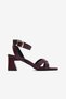 Miraluna Burgundy Leather Ankle Buckle Detail Women's Shoes in Block Heel Sizes