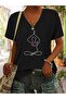 Yoga Printed Women's Oversize V-Neck T-Shirt