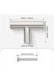 T-Bar Cabinet Handle, 50mm Length, Brushed Stainless Steel, with 22mm Mounting Screw - 2