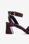 Miraluna Burgundy Leather Ankle Buckle Detail Women's Shoes in Block Heel Sizes - 2