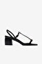 Belina Black Patent Leather Thin Strap Women's K Block Heel U Shoes