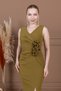 Atlas Fabric Rose Detailed Pencil Dress - Pistachio Green - 4