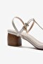 Belina Cream Patent Leather Thin Strap Women's K Block Heel U Shoes - 4