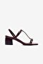 Belina Burgundy Patent Leather Thin Strap Women's K Block Heel U Shoes