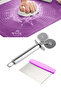 Set of 3 Silicone Dough Rolling Mat Pizza Dough Pie Cutter Dough Cutting Spatula
