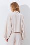 Beige Comfortable and Stylish Women's Shirt with Lace Detail and Draped Fabric. |   Ek100175052 ​​English - 5
