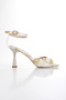 Kinu Special Design Patterned Silk Satin Heeled Shoes - 4