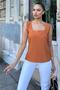Women's Tile Thick Strap, Square Neck, Loose Linen Blouse - 2