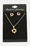 Sepetim Flower Zircon Stone Set Necklace-Black