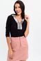 Women's Black V-Neck Long Sleeve Sequin Detailed Regular Cut Standard Length Blouse - 3