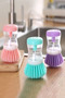 2 Practical Liquid Detergent Container Dish Brushes| Kitchen Bathroom Sink Washing Brush with Reservoir - 4