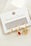 Heart Zircon Stone Earrings 3 Piece Set Bijouterie Sparkling Women's Jewelry