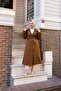 Women's Buttoned Belted Tan Trench Coat - 3