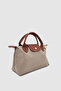Neylo Zipper and Magnet Closure Parachute Fabric Cross Strap Handbag Khaki Tan - 2