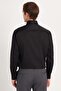 Men's Classic Fit Relaxed Fit Premium Lycra Cotton Satin Black Shirt - 5