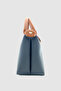 Neylo Leather Cross Strap Handbag with Zipper and Magnet Closure Navy Blue Tan - 5