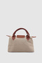 Neylo Zipper and Magnet Closure Parachute Fabric Cross Strap Handbag Khaki Tan - 4