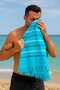 Peshtemal Beach Towel 100% Cotton 70X150 cm Turquoise Waves