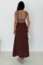 Women's Brown Top Knitwear Skirt Crepe Fabric Dress (Slim Fit) - 3