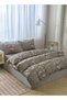 Queen size 6 pieces, duvet cover set, plum blossom branch flower design 200x230cm. - 3