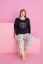 Plus Size Suede Pajama Set - 2