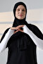 Finger Snap Women's Combed Cotton Hijab Oversleeve - White - 2