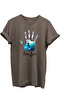 Live Free Written Surfer and Hand Printed 100% Cotton Regular Fit Unisex T-Shirt
