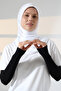 Women's Palm Long Combed Cotton Hijab Oversleeve Black - 4