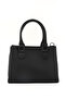 Black Shk243 Faux Leather Zippered 3 Compartment Adjustable Strap Hand, Arm and Shoulder Bag - 3