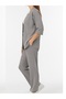 Women's Smoke Gray Kimono Wrap Top and Bottom Set - 3