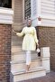 Women's Buttoned Belt Detailed Yellow Shirt - 4