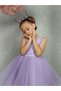 Girl's Evening Dress Island, Lilac Waist Pearl, Tutu Dress - 3