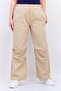 Women Regular Fit Plain Straight Leg Pants, Beige