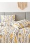 Queen size 6 pieces, duvet cover set, yellow flowers design 200x230cm. - 3