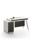 Haslev Office Desk - Iron Grey/White, 140x60x75cm Stylish Wood & Metal Design with 5-Year Warranty