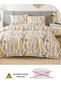 Queen size 6 pieces, duvet cover set, yellow flowers design 200x230cm. - 4