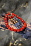 Red Jasper Natural Stone 2-Piece Jewelry Set - Earrings and Bracelet - Zamak Plated - 4