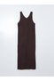V-Neck Women's Knitwear Dress - 5