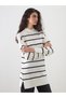 Alita City Lcw Modest Ecru Knitwear Striped Loose & Baggy Women's Tunic with a Difference